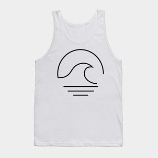 minimal wave and sun Black Tank Top